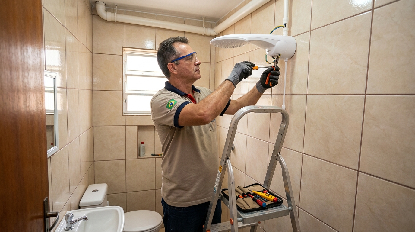 Substituição de Chuveiro Antigo em Brasília‑DF